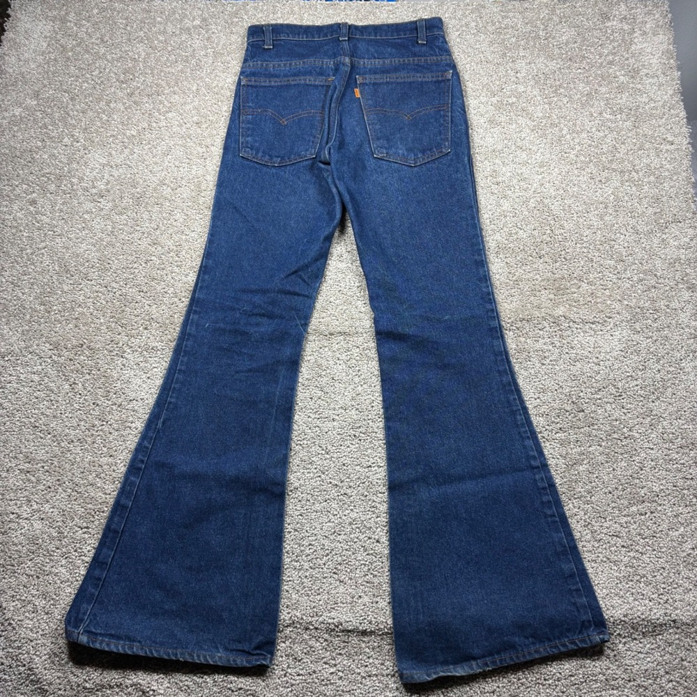 Vintage Levis 684 0217 Orange Tab Bell Bottom Jeans 1983 Dark Wash Denim 29x31